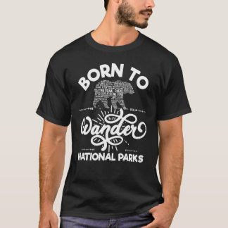 T-shirt Parcs Nationaux USA Ours Né Pour Se Promener Natio