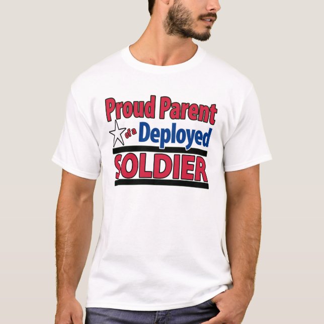 T-shirt Parent fier d'une chemise déployée de soldat (Devant)