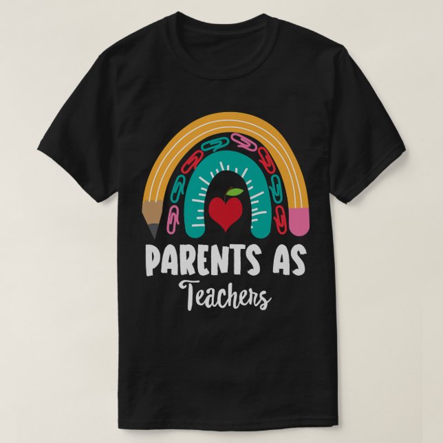 T-shirt Parents as Teachers, Funny Boho Rainbow for Teache (Design devant)