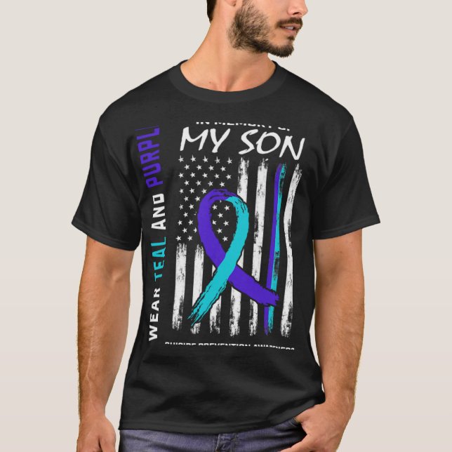T-shirt Parents In Memory Of Son Suicide Awareness Prevent (Devant)