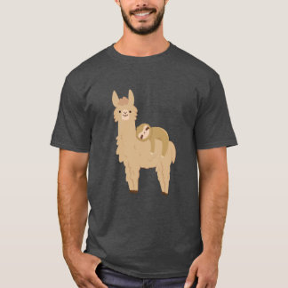 T-shirt Paresse adorable dormant sur un lama