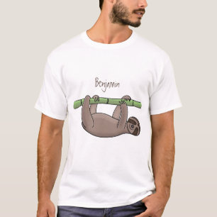 T-shirt Paresse souriante mignon sur dessin animé en bambo