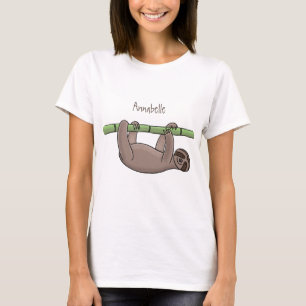 T-shirt Paresse souriante mignon sur dessin animé en bambo