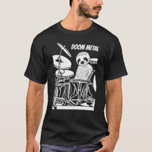 T-shirt Paresseux à Batterie Lente Heavy Metal disant Doom
