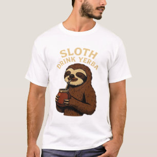 T-shirt Paresseux Boit Yerba � Drôle Rétro Vintage Paresse