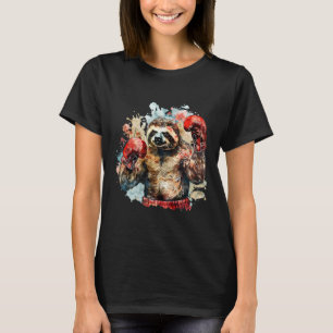 T-shirt Paresseux Boxeur Avec Gants De Boxe Kickboxing Drô