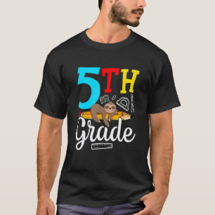 T-shirt Paresseux de 5e année de retour à l'école Joyeux 1