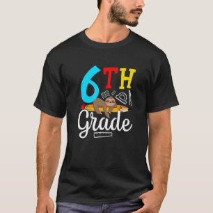 T-shirt Paresseux de 6e année de retour à l'école Joyeux 1