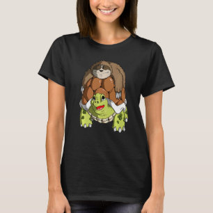 T-shirt Paresseux Décontracté Chevauchant Une Tortue