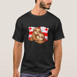 T-shirt Paresseux Drapeau Géorgien Pyjama Soirée Pyjama Gé