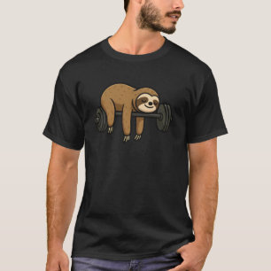 T-shirt Paresseux drôle dormant sur un haltère drôle de sé