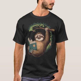 T-shirt Paresseux drôle lisant un livre Paresseux paresseu