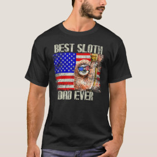 T-shirt Paresseux drôle Meilleur papa paresseux patriotiqu