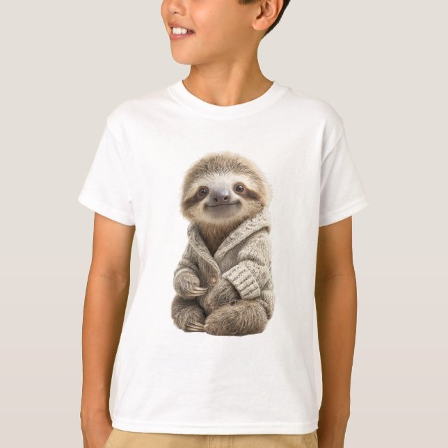 T-shirt Paresseux Enfant Sweater Confortable (Devant)