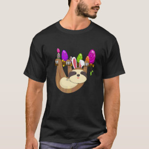 T-shirt Paresseux Fête de Pâques Lapin Oreilles Et E Color