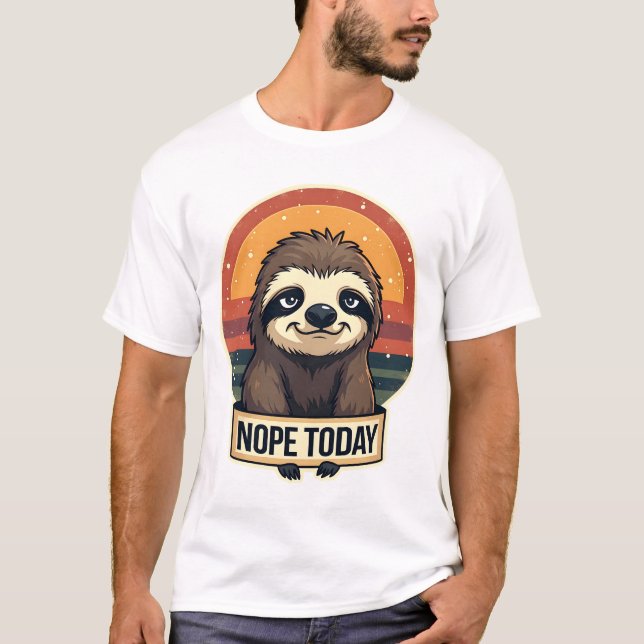 T-shirt Paresseux Grincheux Vintage Drôle Design de T-Shir (Devant)