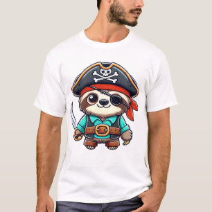 T-shirt Paresseux Halloween Pirate Enfants Femmes Hommes P