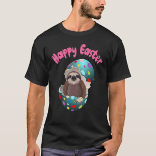 T-shirt Paresseux heureux chasse d'oeufs de Pâques Paresse