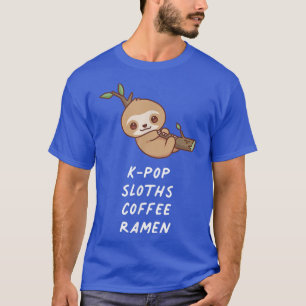 T-shirt Paresseux KPop Café Ramen Kawaii Amateur D'esthéti
