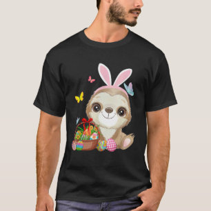 T-shirt Paresseux Lapin drôle Chasse aux oeufs de Pâques L