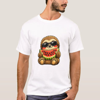 T-shirt Paresseux mignon avec pastèque