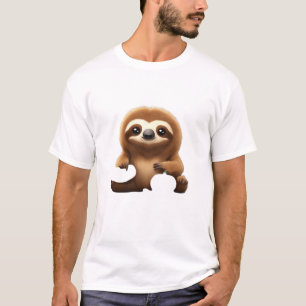 T-shirt Paresseux mignon avec vecteur de dessin animé Hall