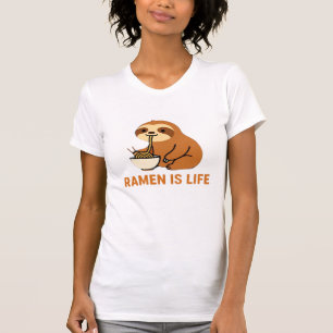 T-shirt Paresseux mignon mangeant du Ramen � Conception dr