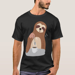 T-shirt Paresseux mignon s'endort café lundi matin paresse