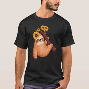 T-shirt Paresseux Mignon Tournesol Graphique Animal Paress