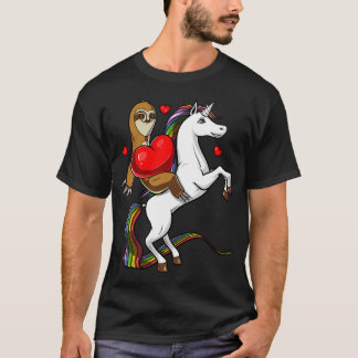 T-shirt Paresseux montant une licorne magique