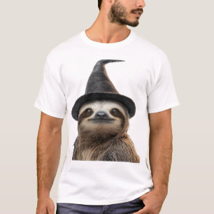 T-shirt Paresseux portant un chapeau de sorcière d'Hallowe