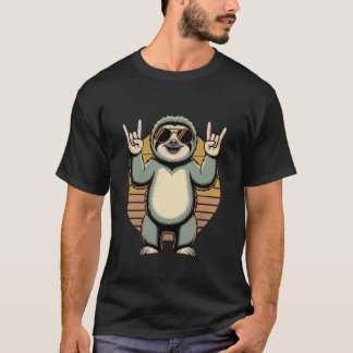T-shirt Paresseux Rock Rétro Drôle Paresseux Amoureux Homm