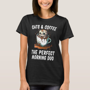 T-shirt Parfait Duo De Matin Café Et Chats 1