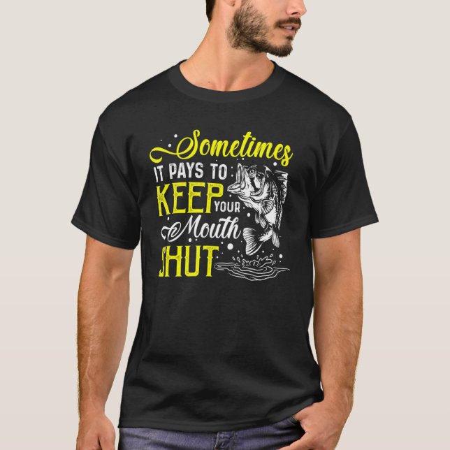 T-shirt Parfois Il Paie Garder Bouche Bouche Poisson Pêche (Devant)