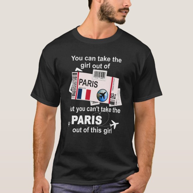 T-shirt Paris Boarding Pass Paris Girl Paris (Devant)