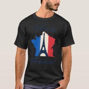 T-shirt Paris Drapeau Tour Eiffel Vive La Fr