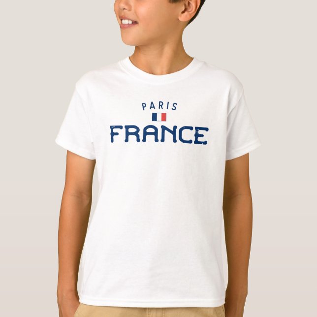 T-shirt Paris France Garçons en état de détresse (Devant)