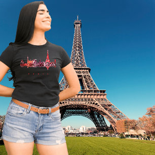 T-shirt Paris France Skyline Romantique Rose Voyage T-Shir