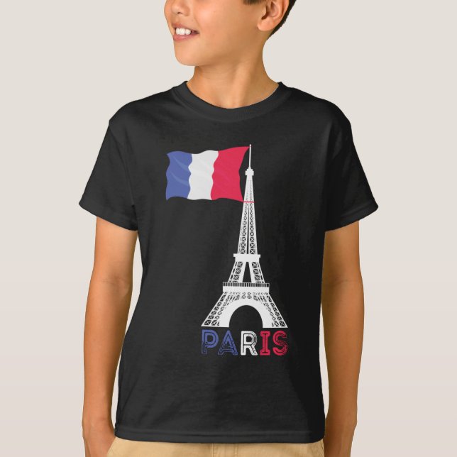 T-shirt Paris France Theme Love Eiffel Tower (Devant)
