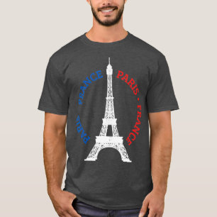 T-shirt Paris France Tour Eiffel Drapeau Français Souveni