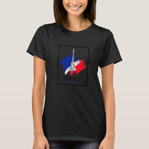 T-shirt Paris France & Tour Eiffel Illustration Dessin à l
