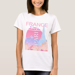 T-shirt Paris, France, Travel Art, Preppy, Pastel