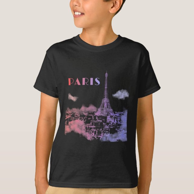 T-shirt Paris Skyline City Travel Eifel Tower France (Devant)