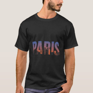 T-shirt Paris Skyline France Tour Eiffel Souvenir français