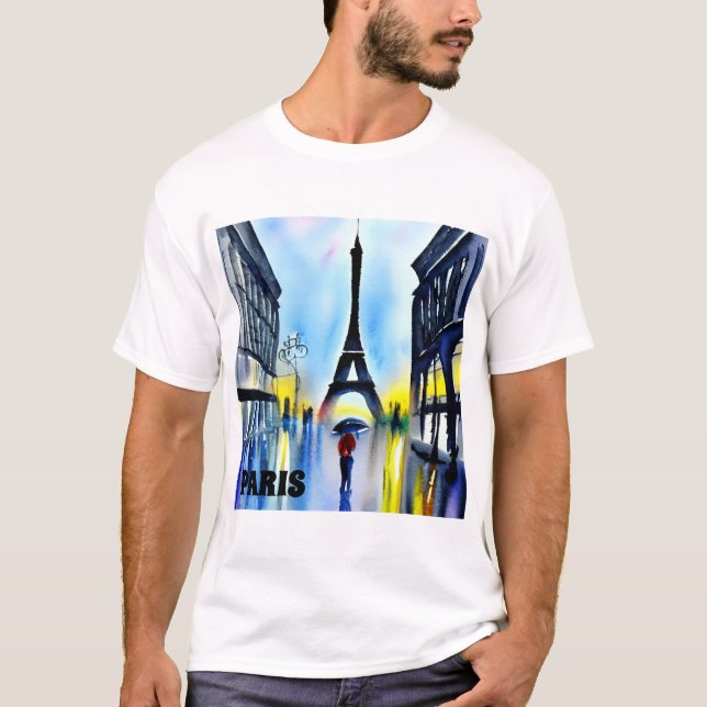 T-shirt Paris sous la pluie (Devant)