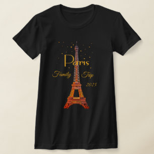 T-Shirt Paris Tour Eiffel Or