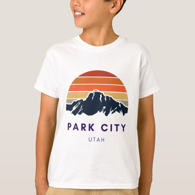 T-shirt Park City Utah Ski Snowboard Randonneurs Utah Gif (Devant)