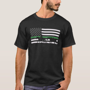 T-shirt Park Ranger Green Line Drapeau Horse USA American 