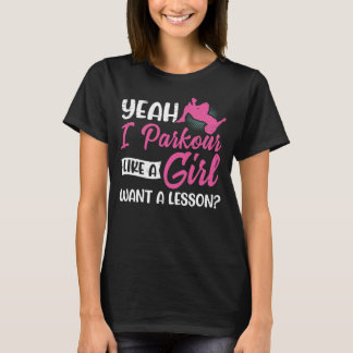 T-shirt Parkour Girl Run Jump Flip Freerunning acrobatique