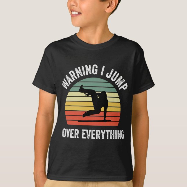 T-shirt Parkour sans courir Parkour Avertissement Je Saute (Devant)
